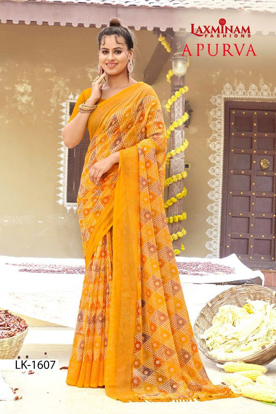 Laxminam Apurva Daily Wear Chiffon Sarees Catalog